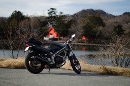 By the Shrine on Lake Onuma