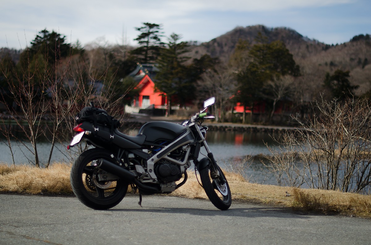 By the Shrine on Lake Onuma